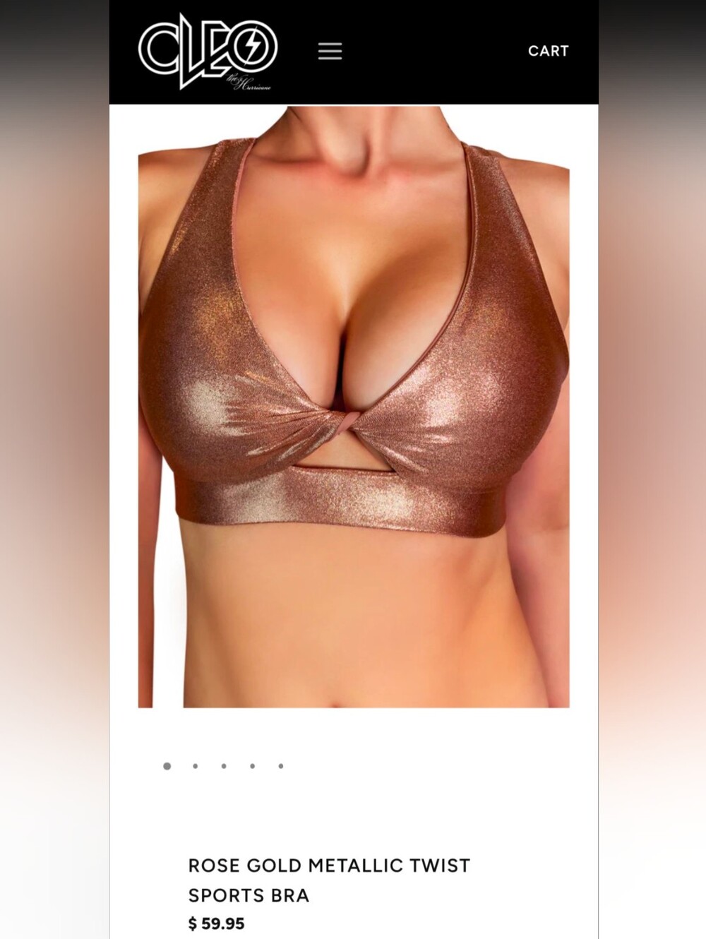 Cleo The Hurricane Rose Gold Twist Sports Bra